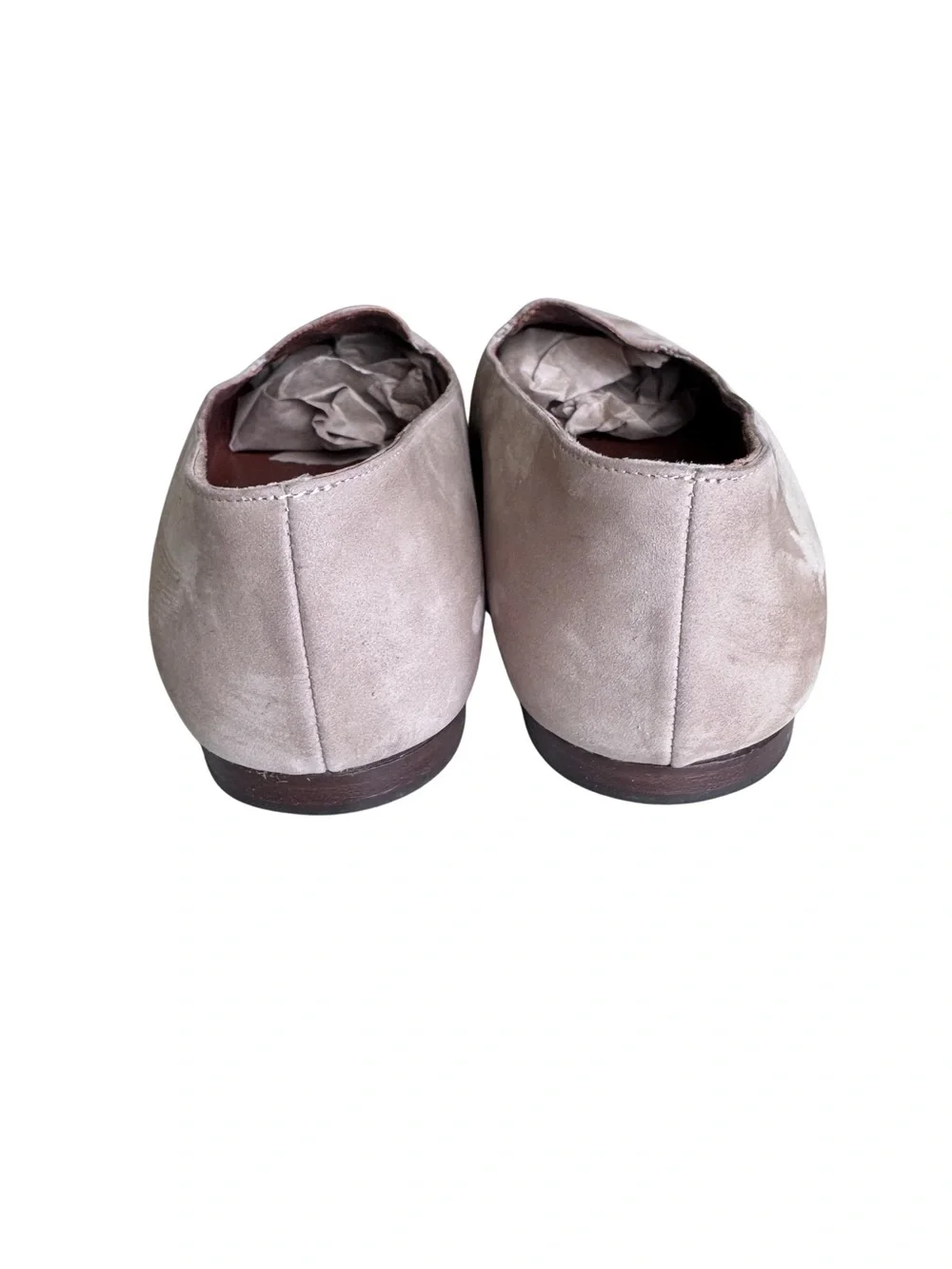 Giorgio Armani Loafers Womens EU 36 US 6 Taupe Suede Leather Flats Made Italy